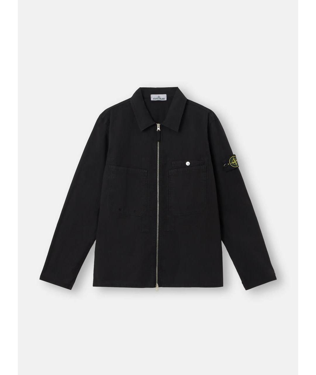 STONE ISLAND Черная хлопковая кэжуал рубашка, фото 6