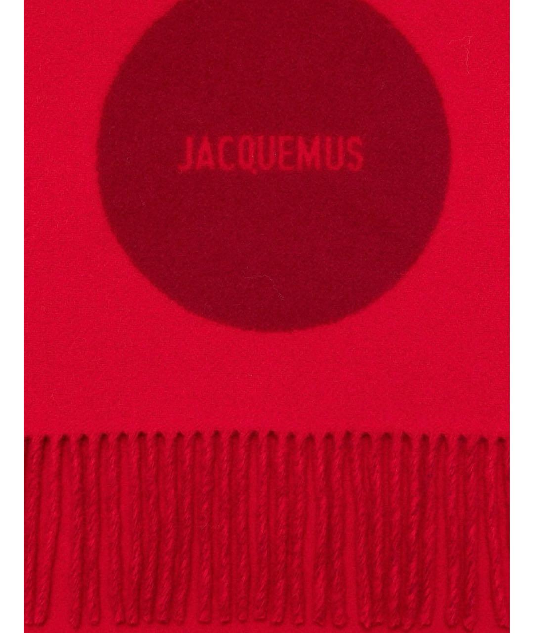JACQUEMUS Красный шерстяной шарф, фото 6