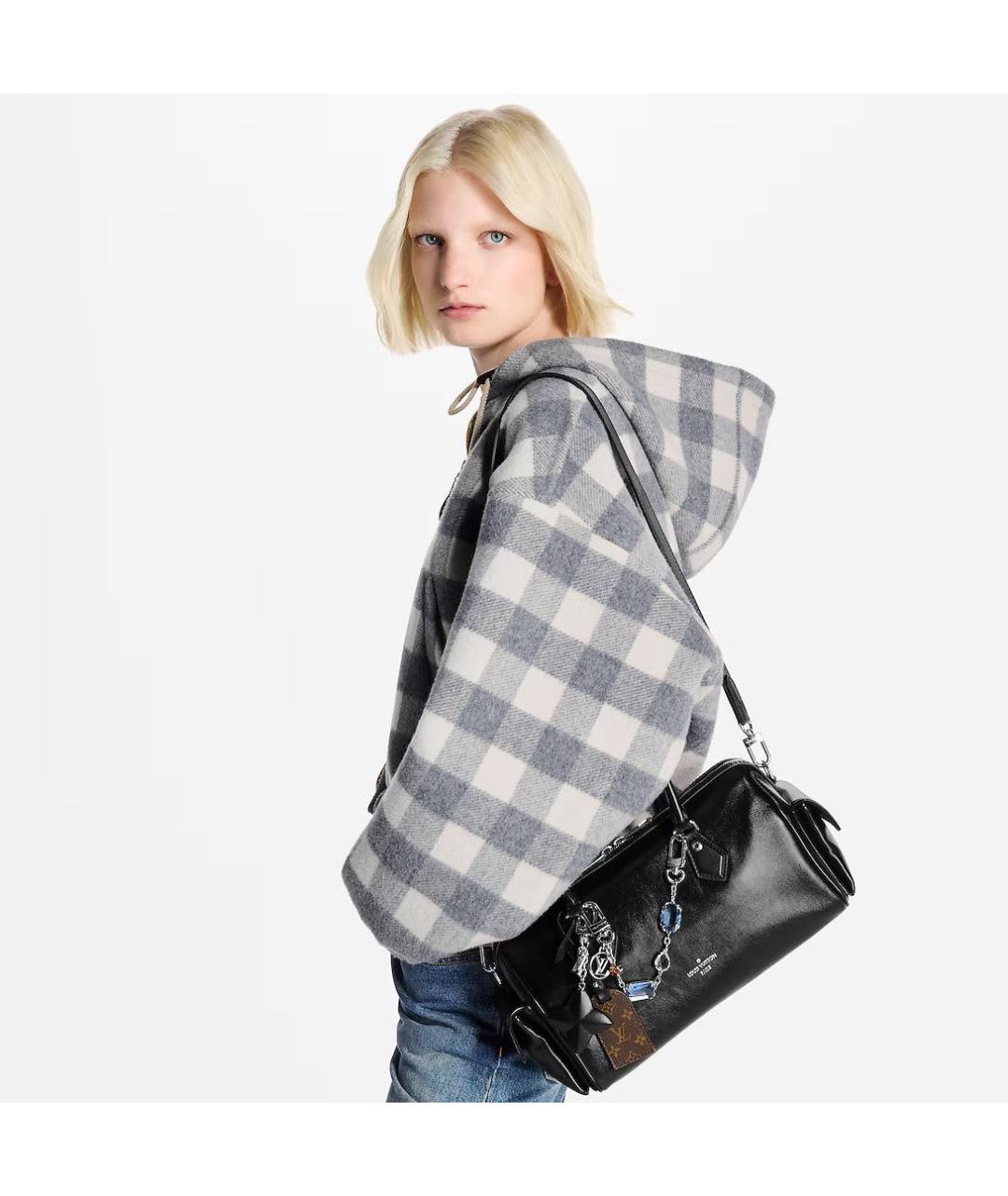 LOUIS VUITTON Черная кожаная сумка через плечо, фото 3