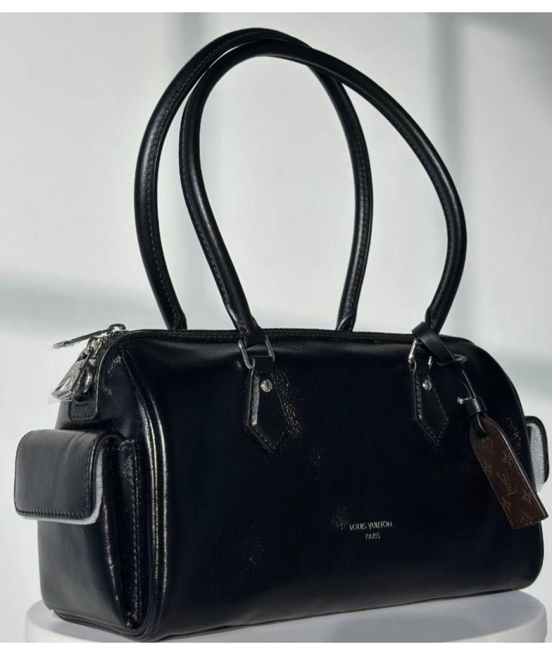 LOUIS VUITTON Черная кожаная сумка через плечо, фото 4