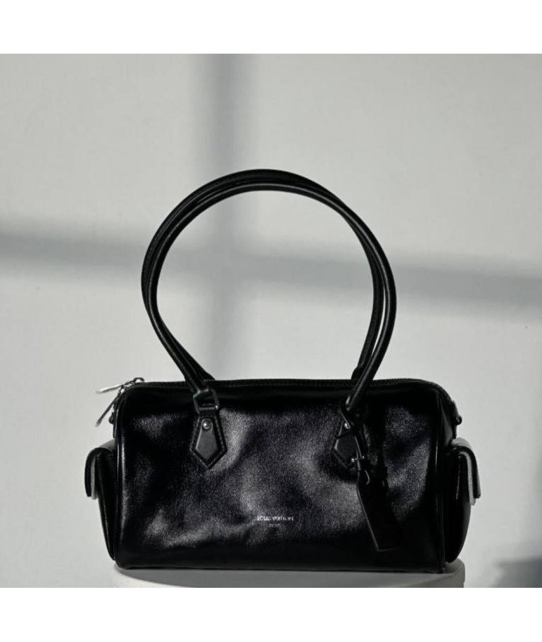 LOUIS VUITTON Черная кожаная сумка через плечо, фото 5
