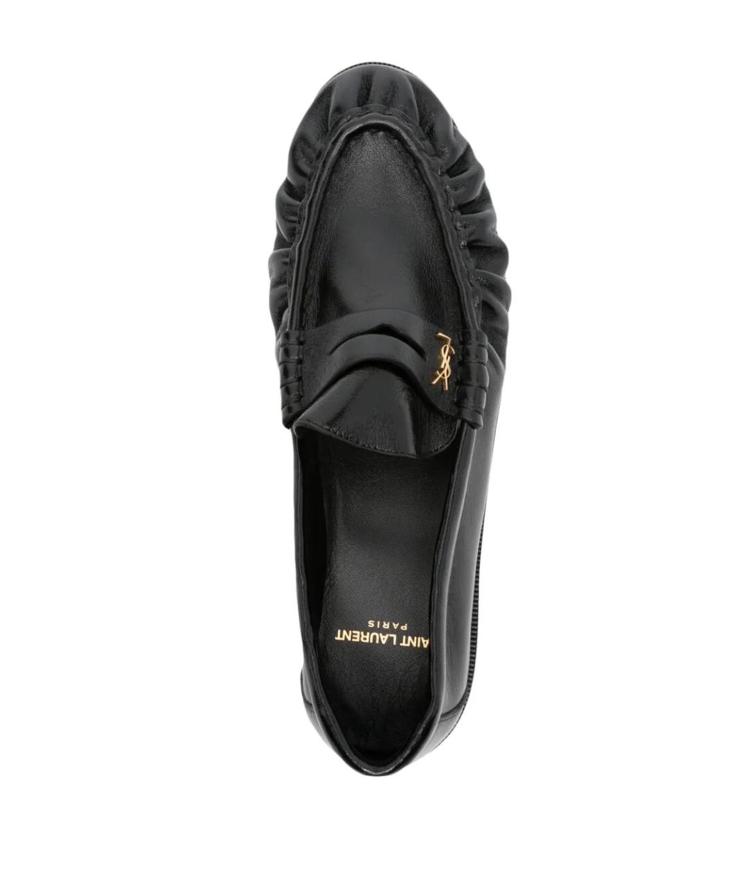 SAINT LAURENT Черные кожаные лоферы, фото 2