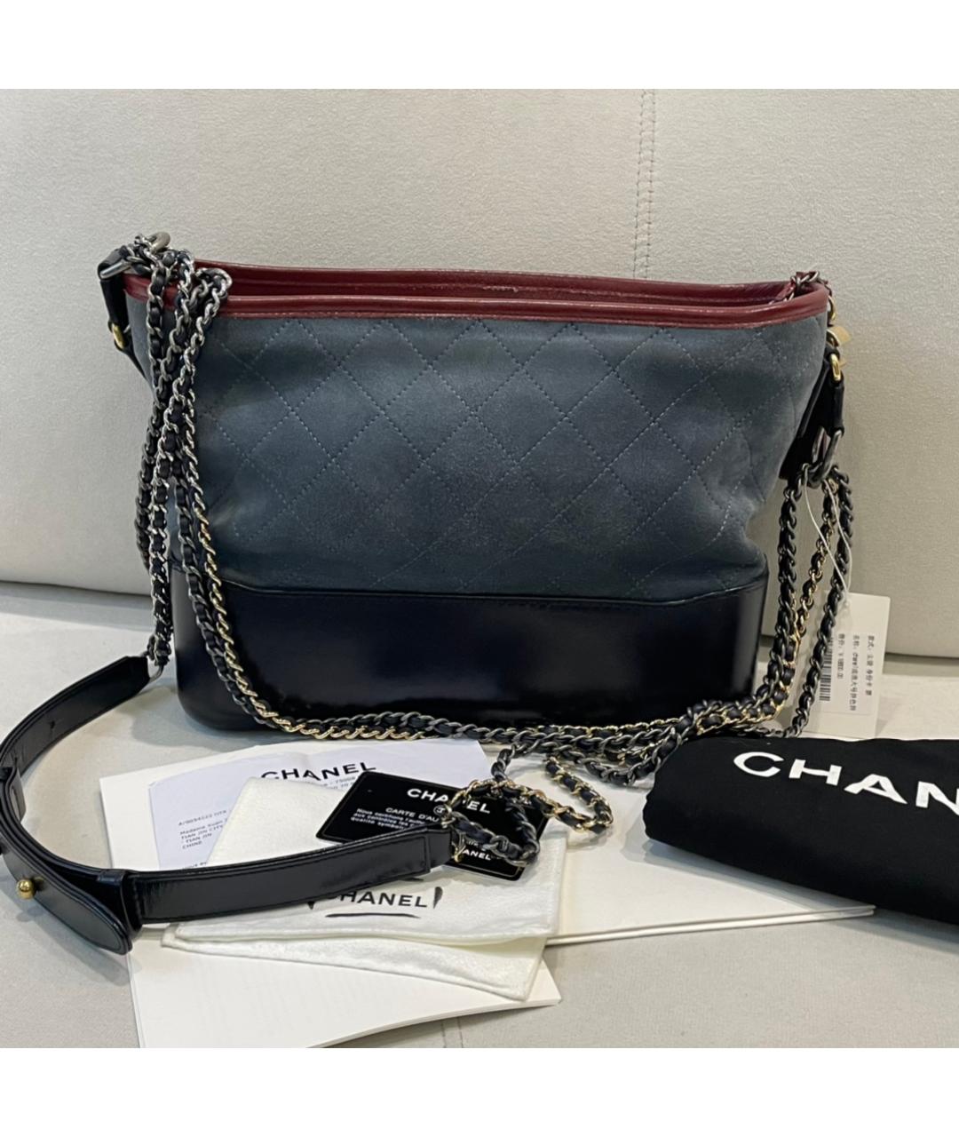 CHANEL Голубая кожаная сумка тоут, фото 10