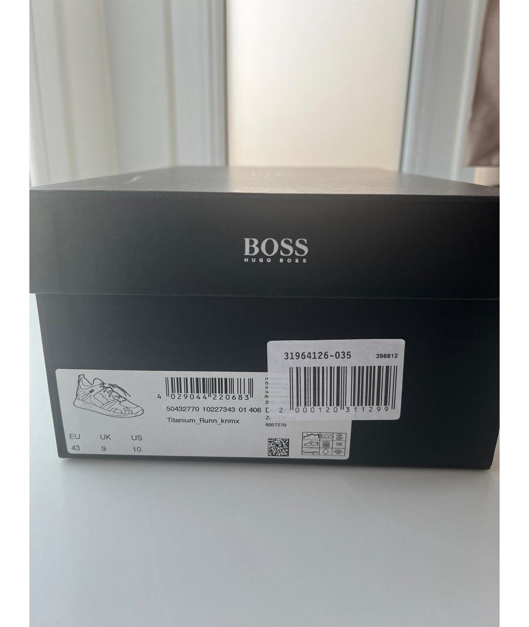 HUGO BOSS Темно-синие синтетические слипоны, фото 6