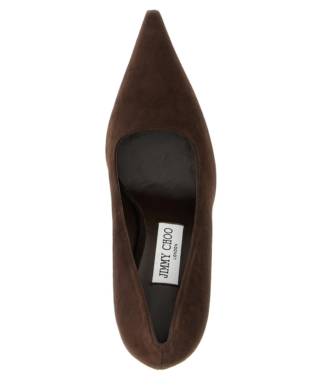 JIMMY CHOO Коричневые замшевые туфли, фото 4