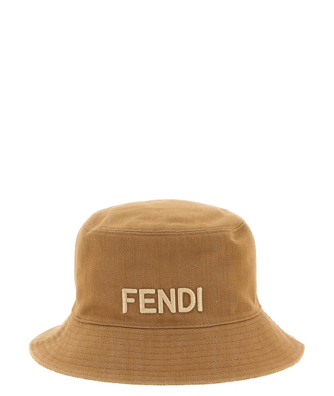 FENDI Коричневая хлопковая панама, фото 1