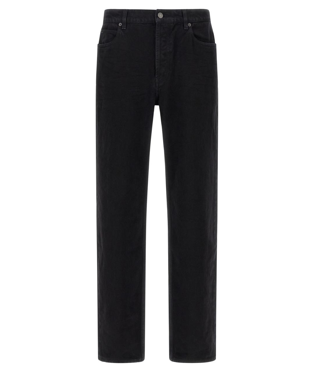 SAINT LAURENT Черные хлопковые прямые джинсы, фото 1