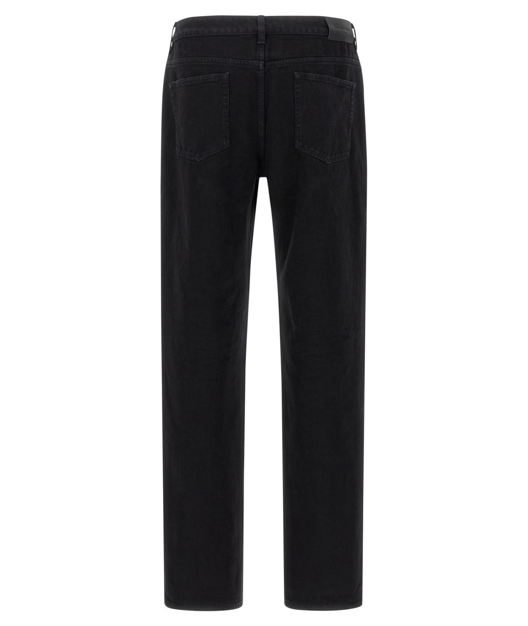 SAINT LAURENT Черные хлопковые прямые джинсы, фото 2