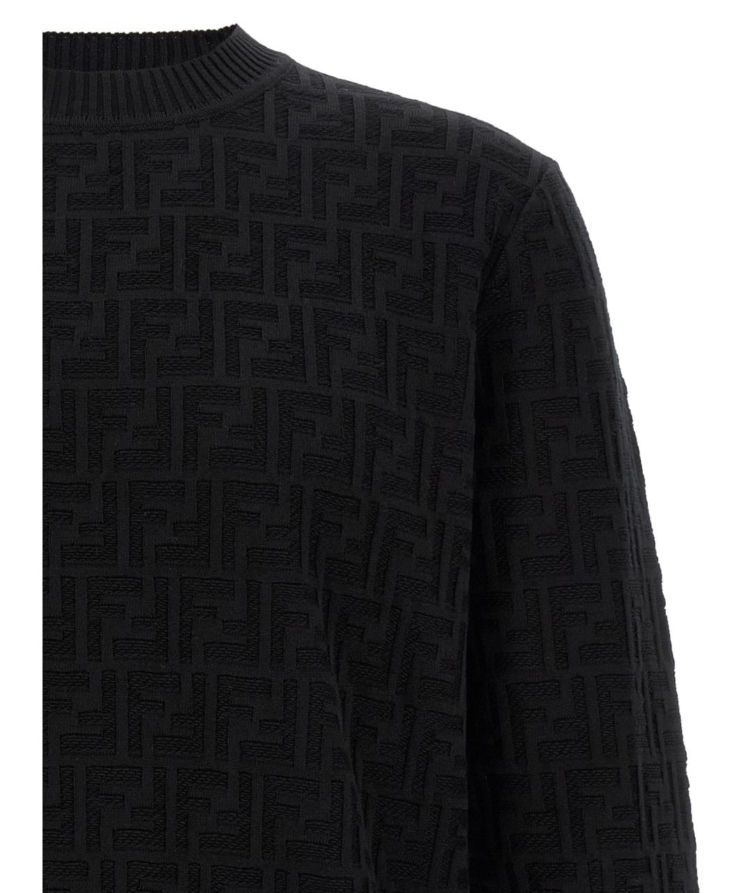 FENDI Черный хлопковый джемпер / свитер, фото 3