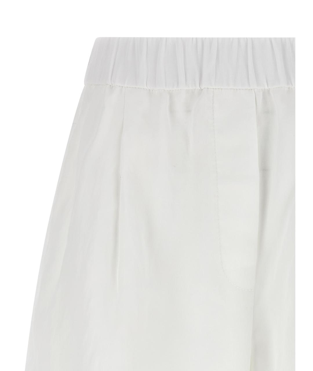 BRUNELLO CUCINELLI Белые хлопковые шорты, фото 3