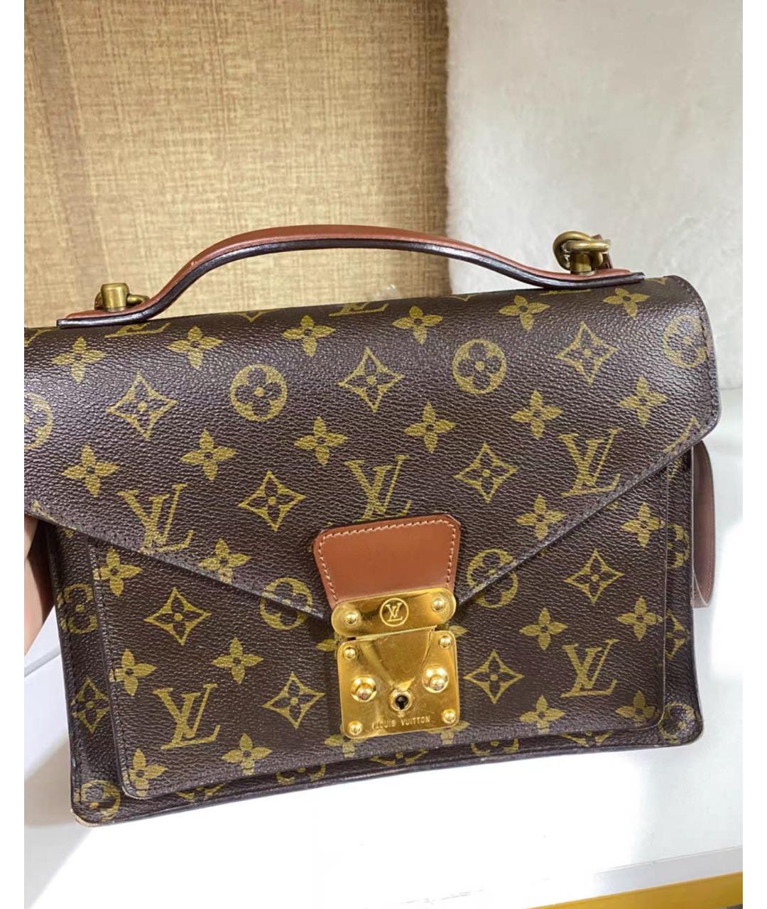LOUIS VUITTON Коричневая кожаная сумка через плечо, фото 2