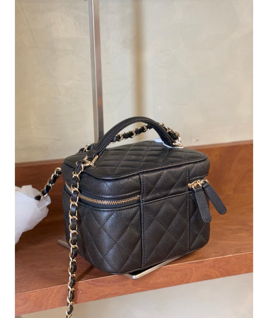 CHANEL Черная кожаная сумка тоут, фото 6
