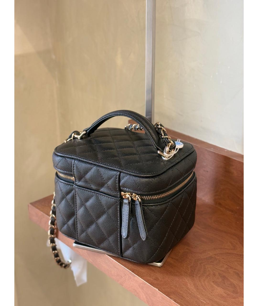 CHANEL Черная кожаная сумка тоут, фото 7