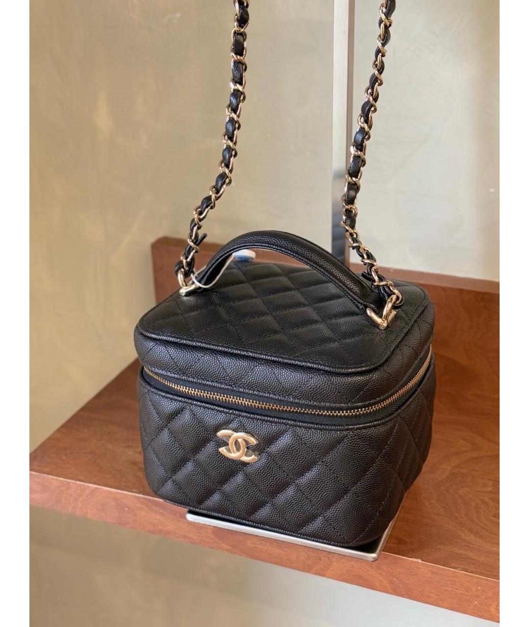 CHANEL Черная кожаная сумка тоут, фото 2