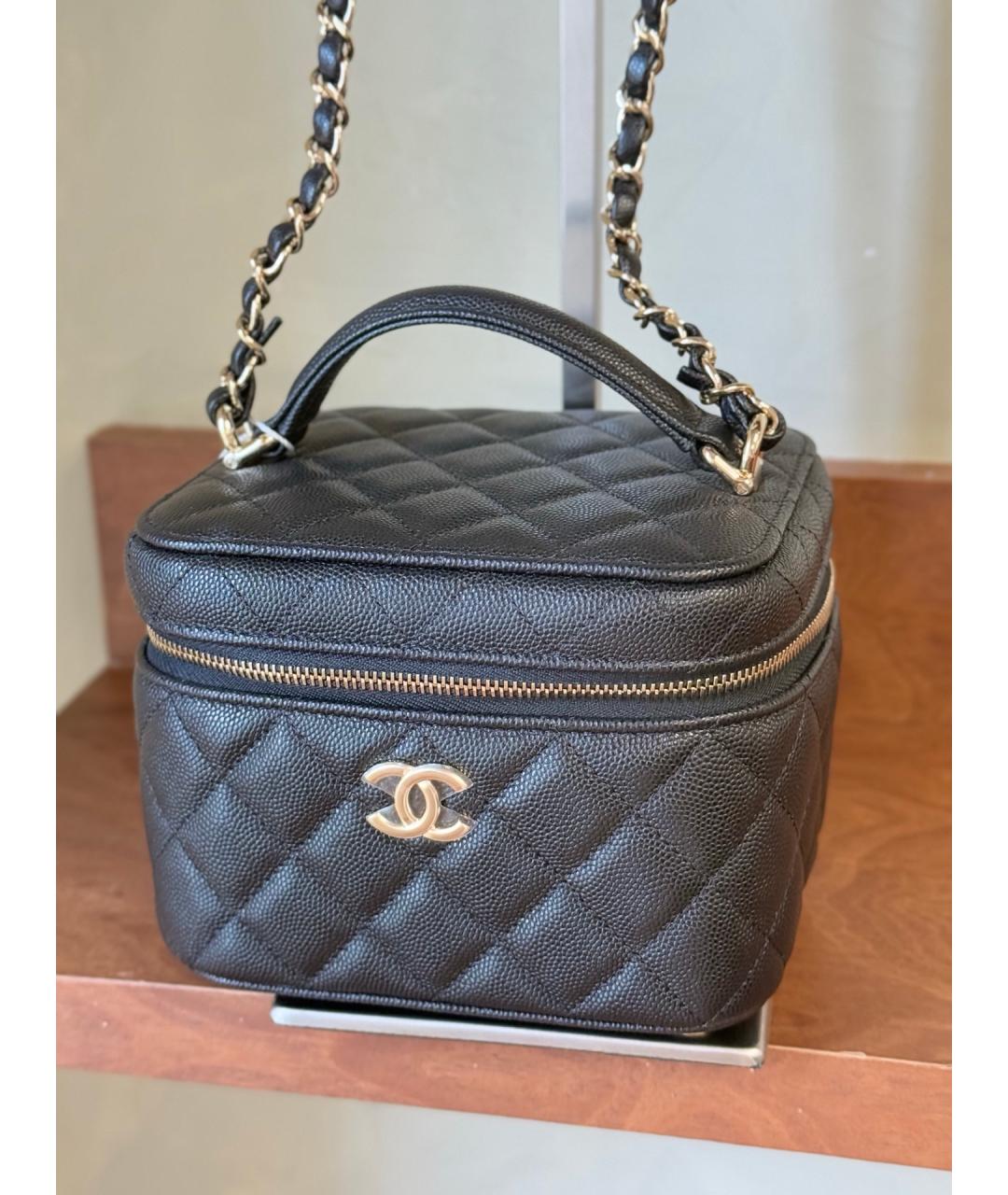 CHANEL Черная кожаная сумка тоут, фото 3