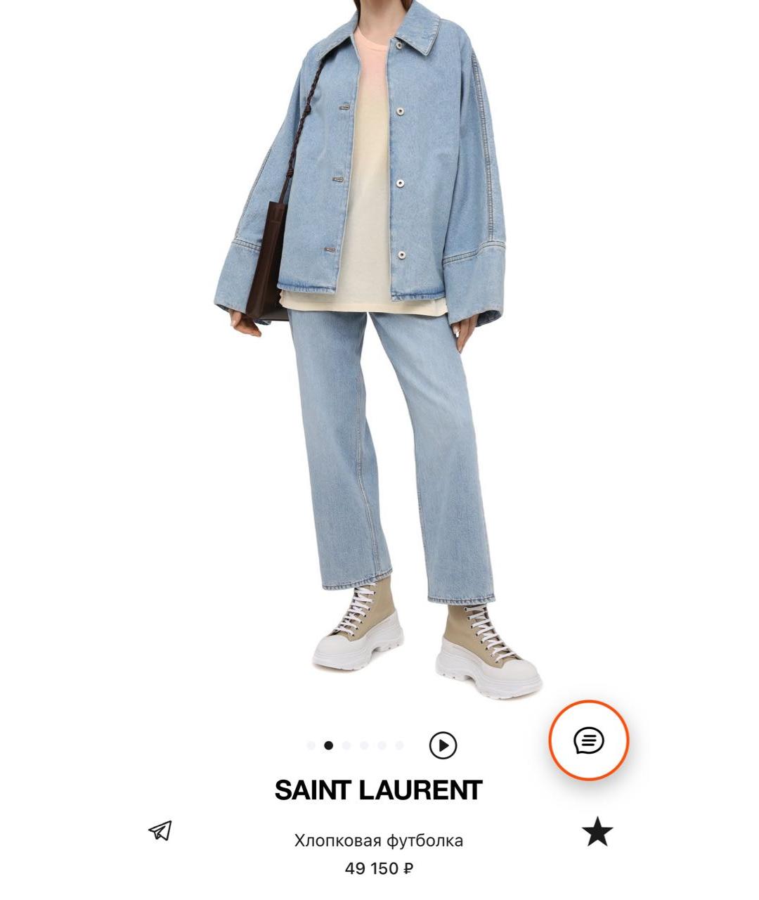 SAINT LAURENT Мульти хлопковая футболка, фото 8