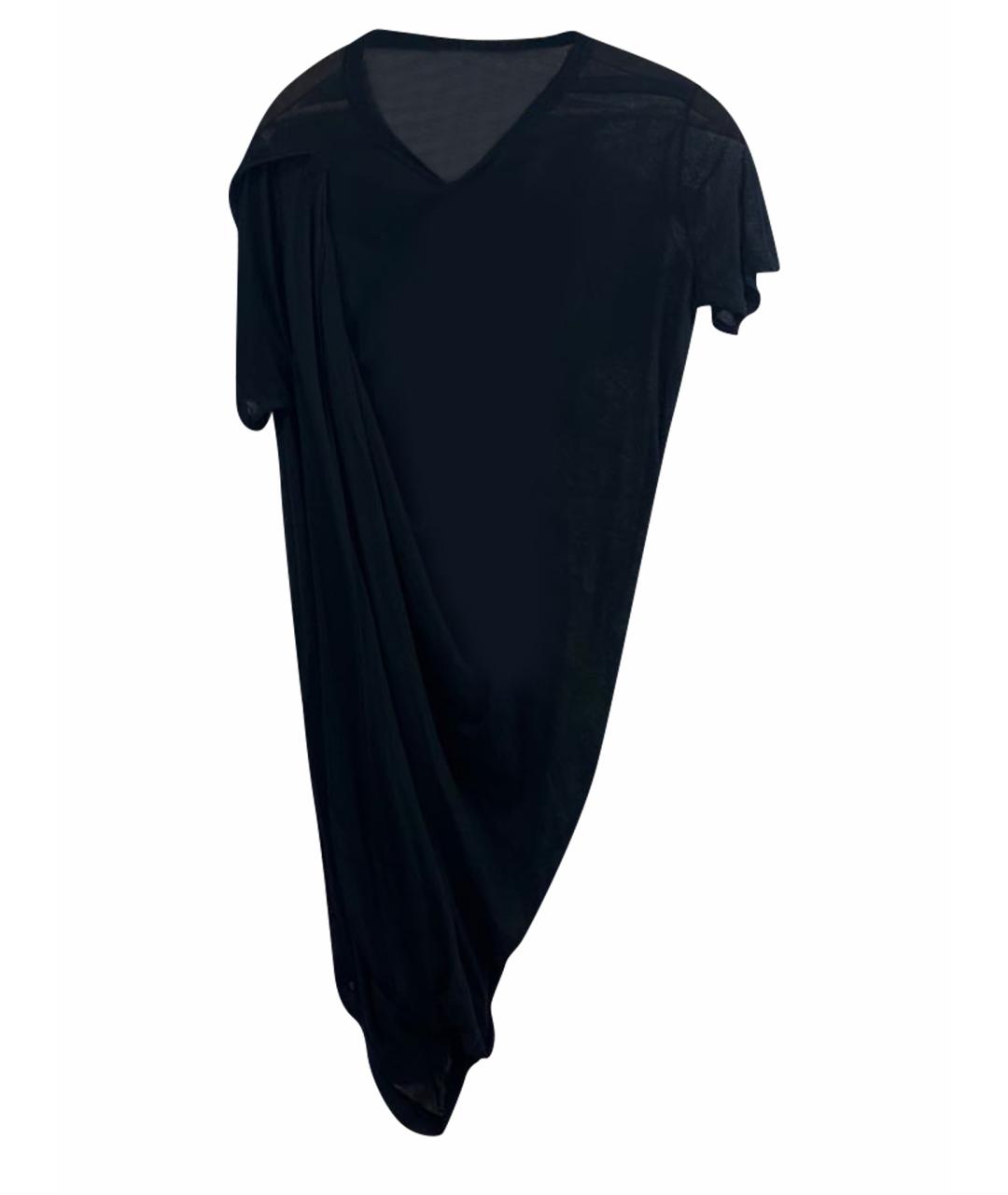 RICK OWENS Черная хлопковая футболка, фото 1