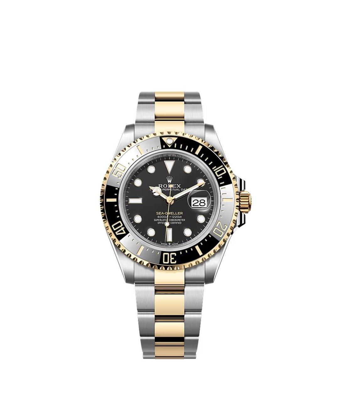 ROLEX Черные часы из желтого золота, фото 1