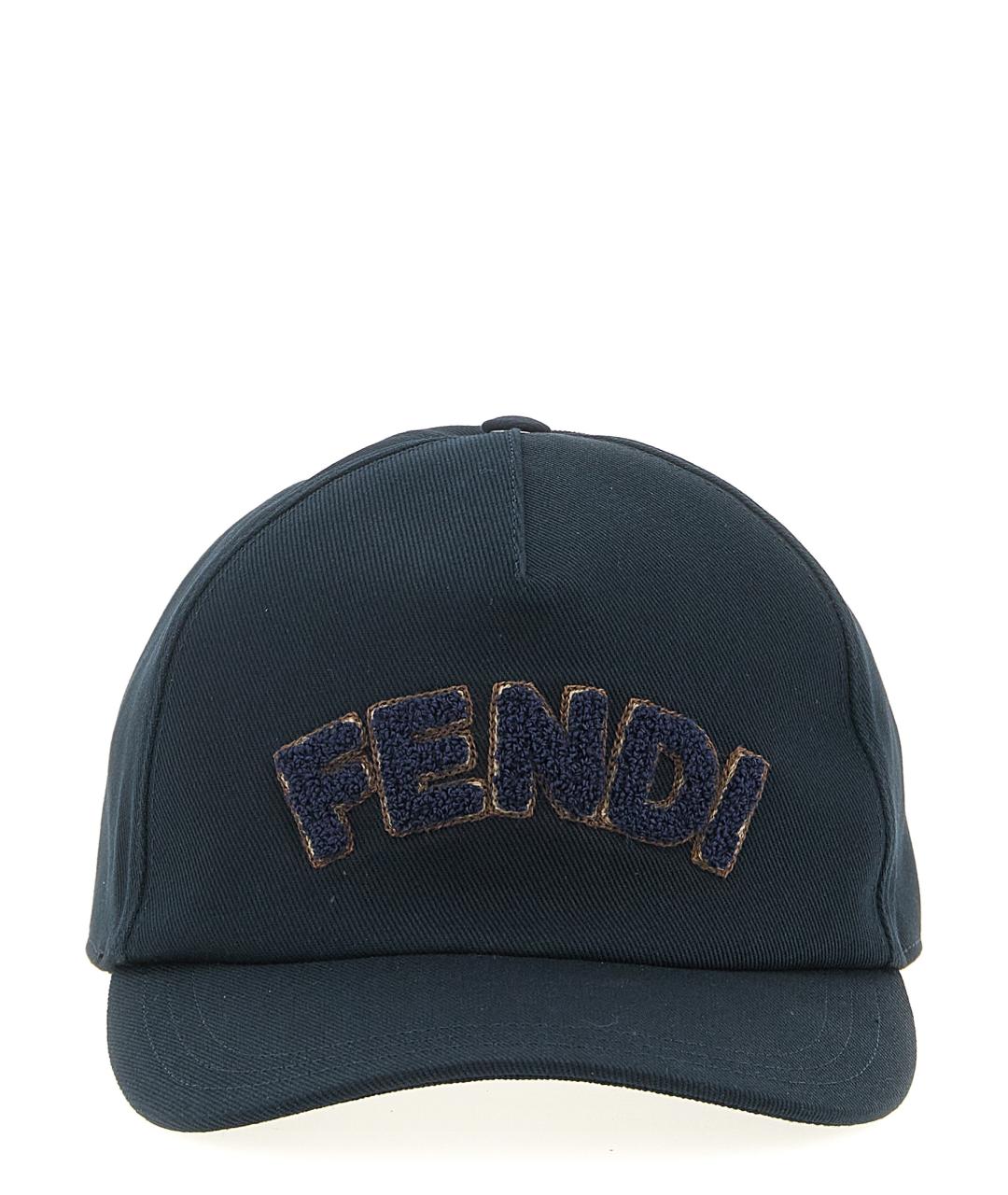 FENDI Темно-синяя хлопковая кепка/бейсболка, фото 1