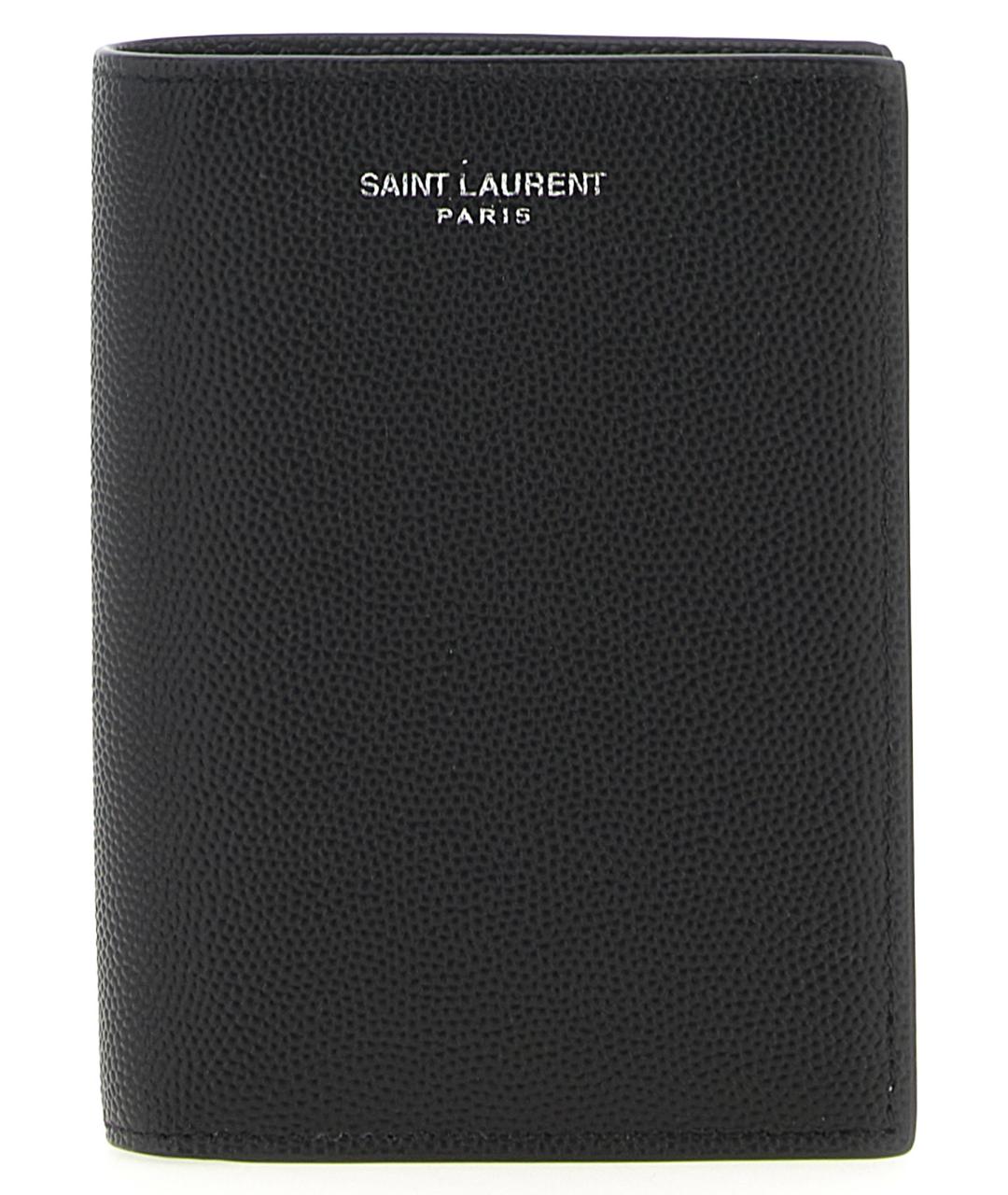 SAINT LAURENT Черный кожаный кошелек, фото 1