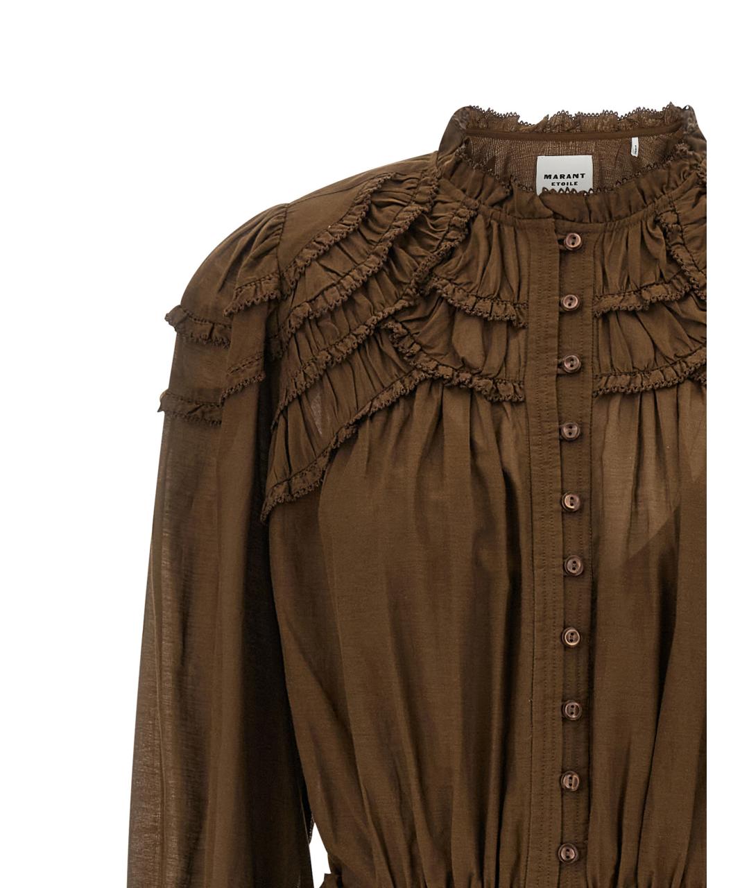ISABEL MARANT ETOILE Зеленые хлопковое повседневное платье, фото 3