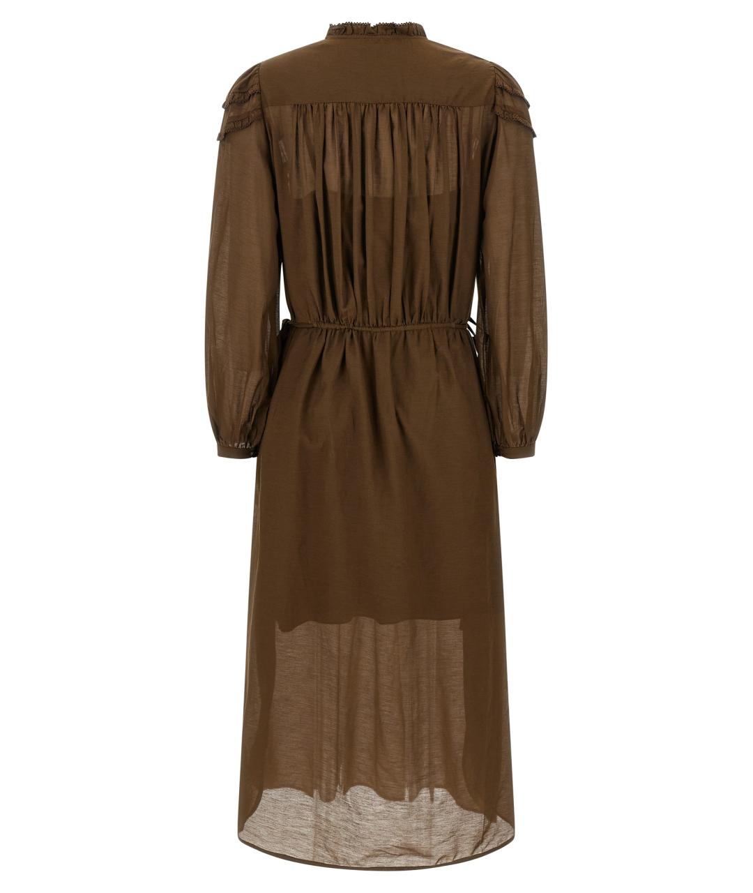 ISABEL MARANT ETOILE Зеленые хлопковое повседневное платье, фото 2