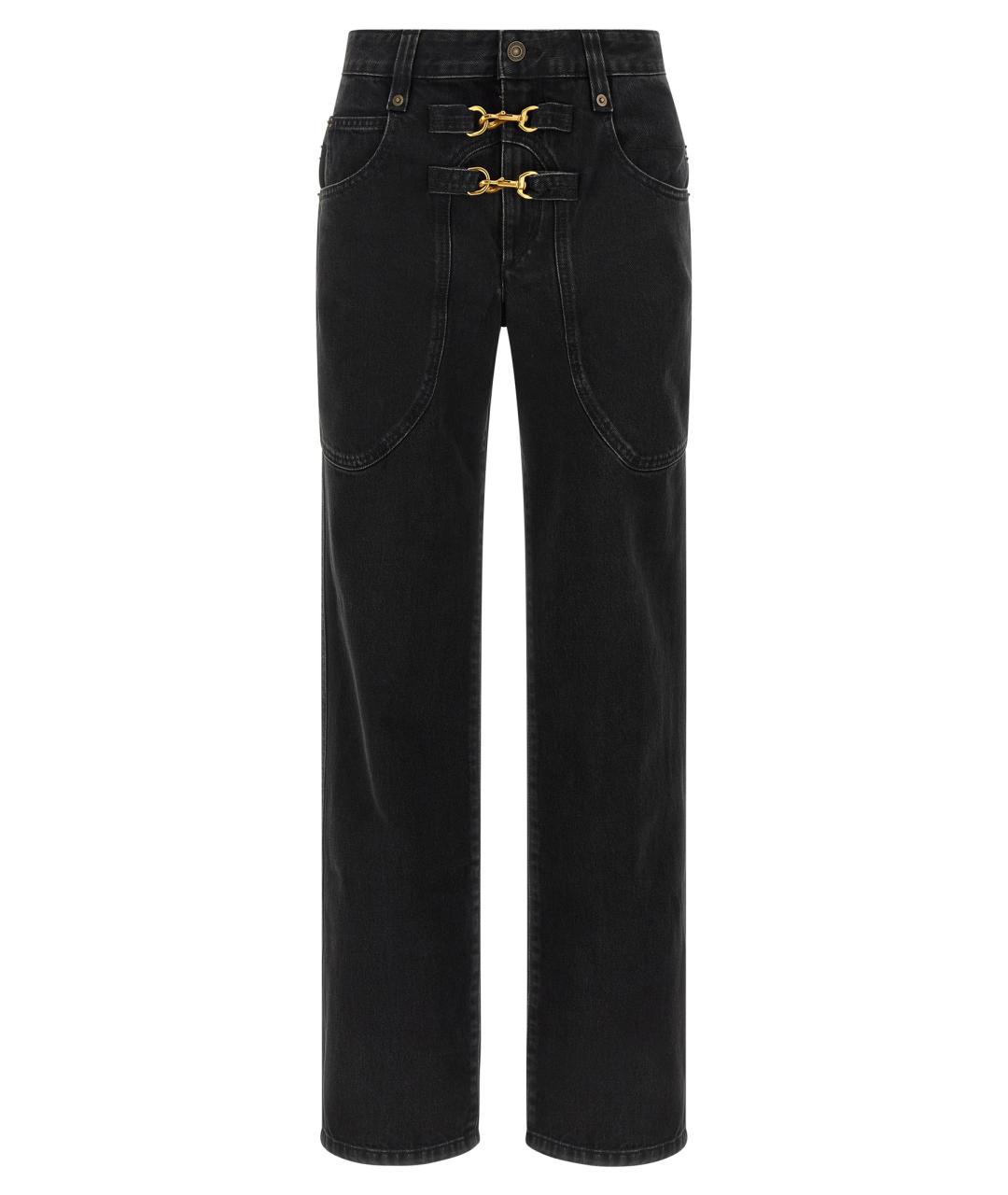 ISABEL MARANT Черные хлопковые прямые джинсы, фото 1