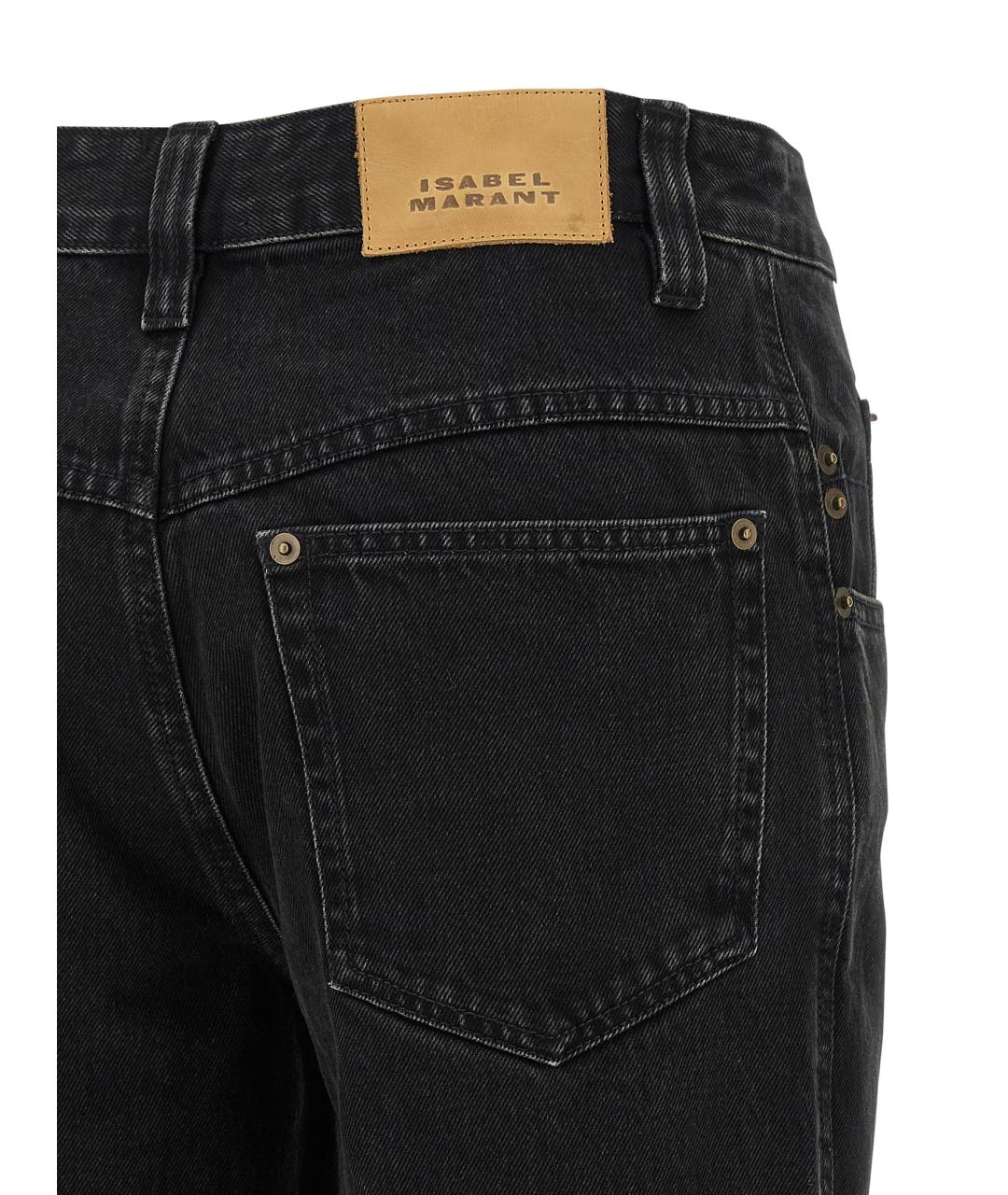 ISABEL MARANT Черные хлопковые прямые джинсы, фото 4
