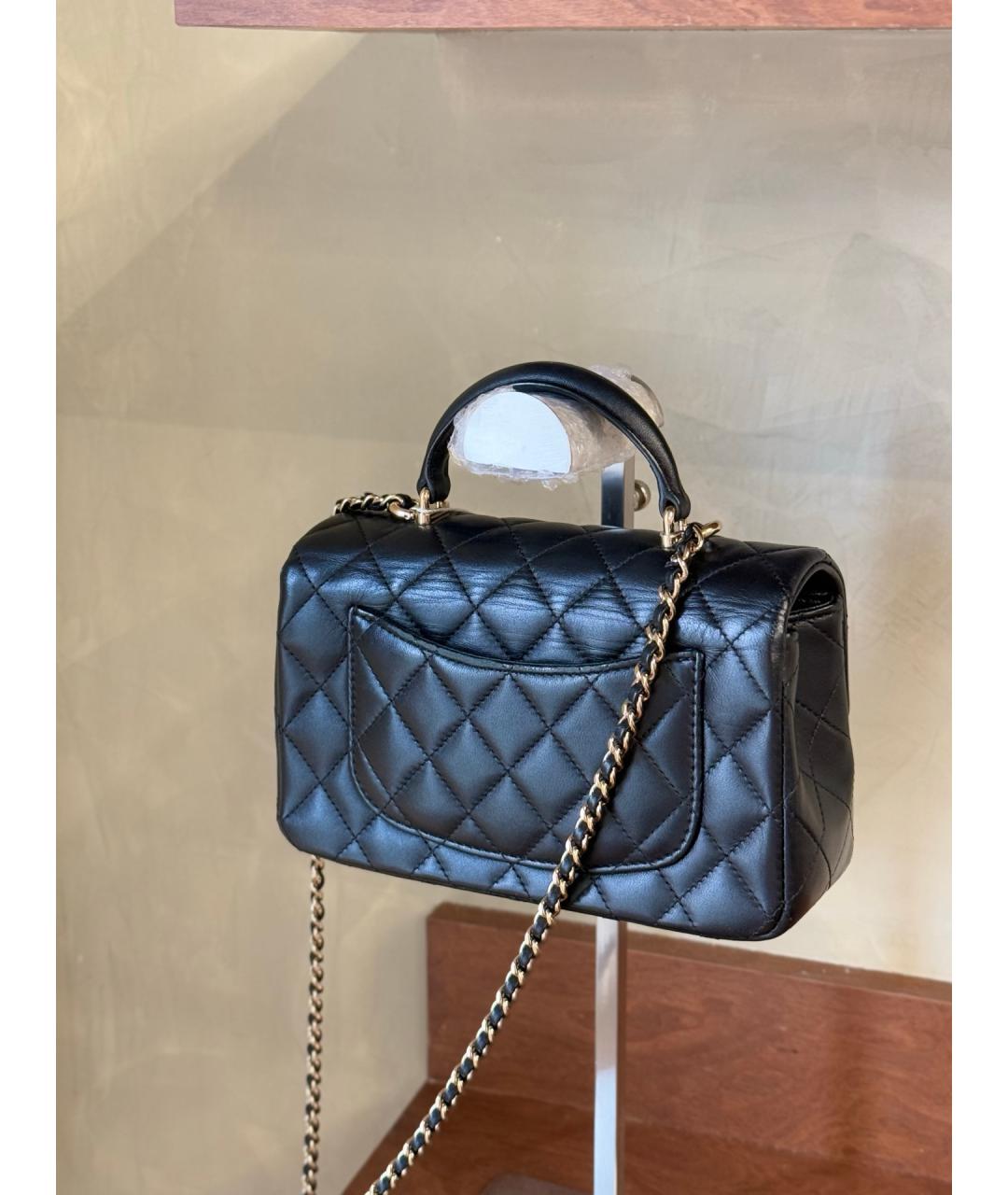 CHANEL Черная кожаная сумка тоут, фото 8