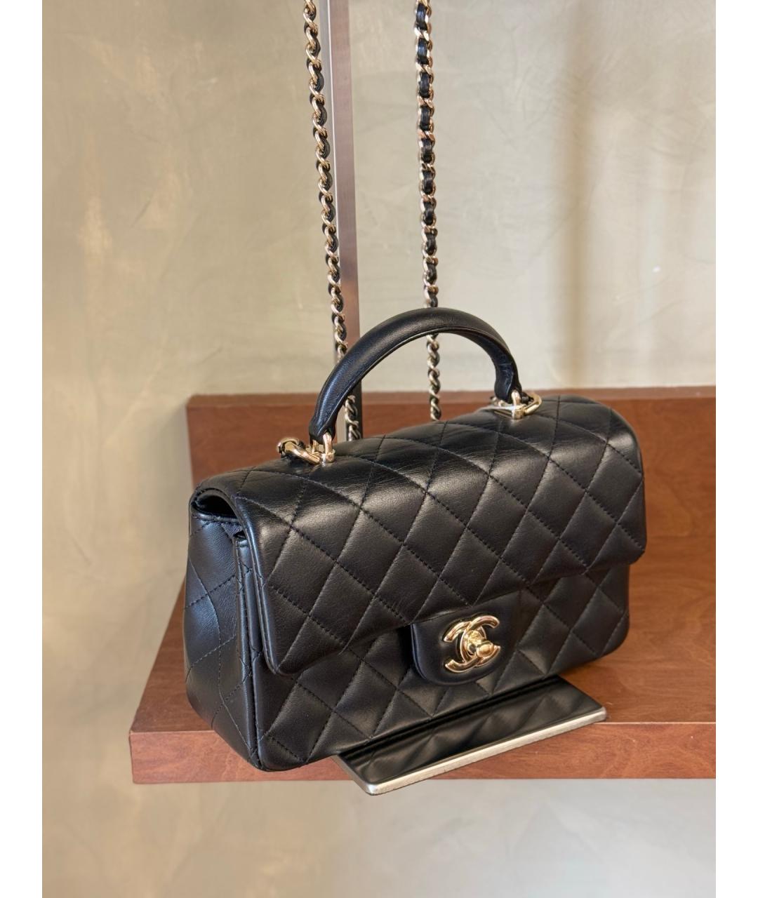 CHANEL Черная кожаная сумка тоут, фото 6