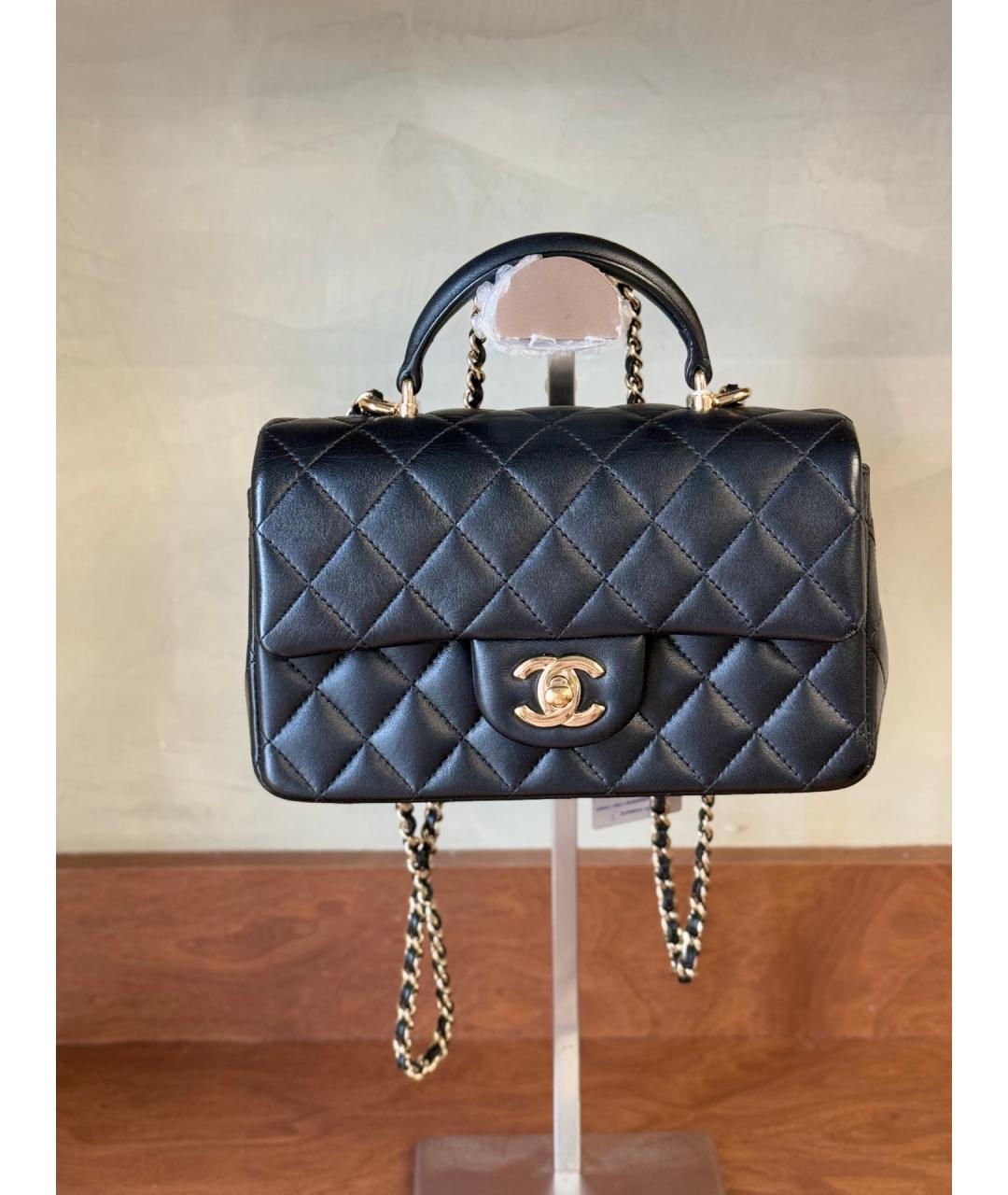 CHANEL Черная кожаная сумка тоут, фото 2