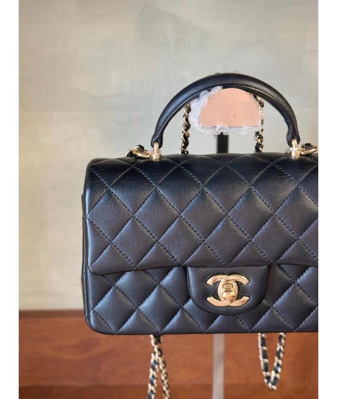 CHANEL Черная кожаная сумка тоут, фото 4
