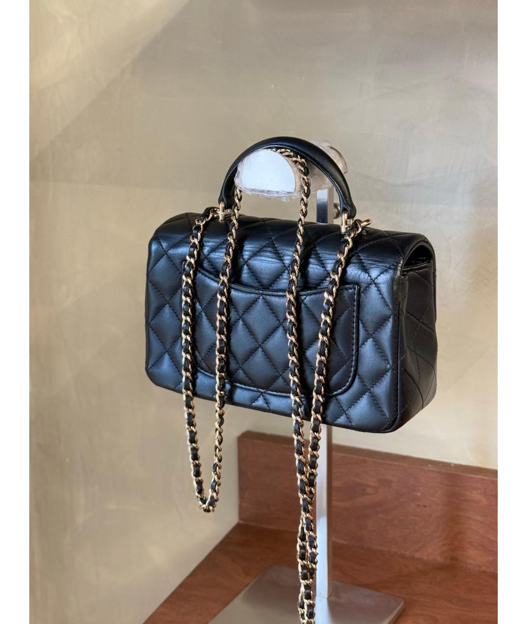 CHANEL Черная кожаная сумка тоут, фото 7