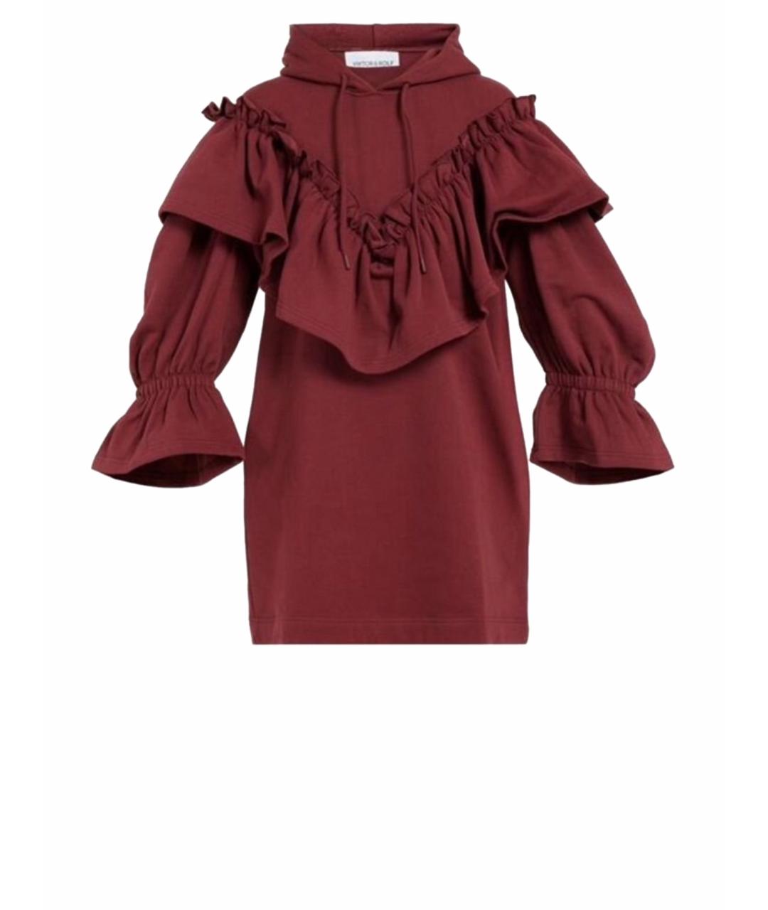 VIKTOR & ROLF Бордовое хлопковое повседневное платье, фото 1