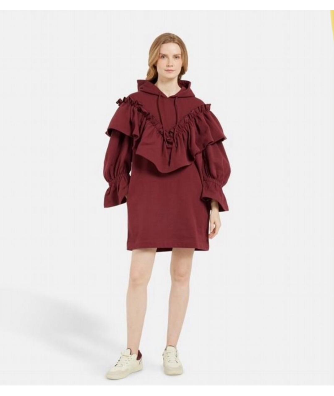 VIKTOR & ROLF Бордовое хлопковое повседневное платье, фото 4