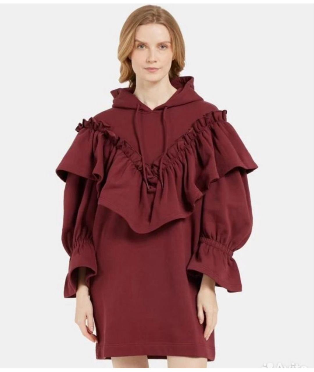 VIKTOR & ROLF Бордовое хлопковое повседневное платье, фото 2