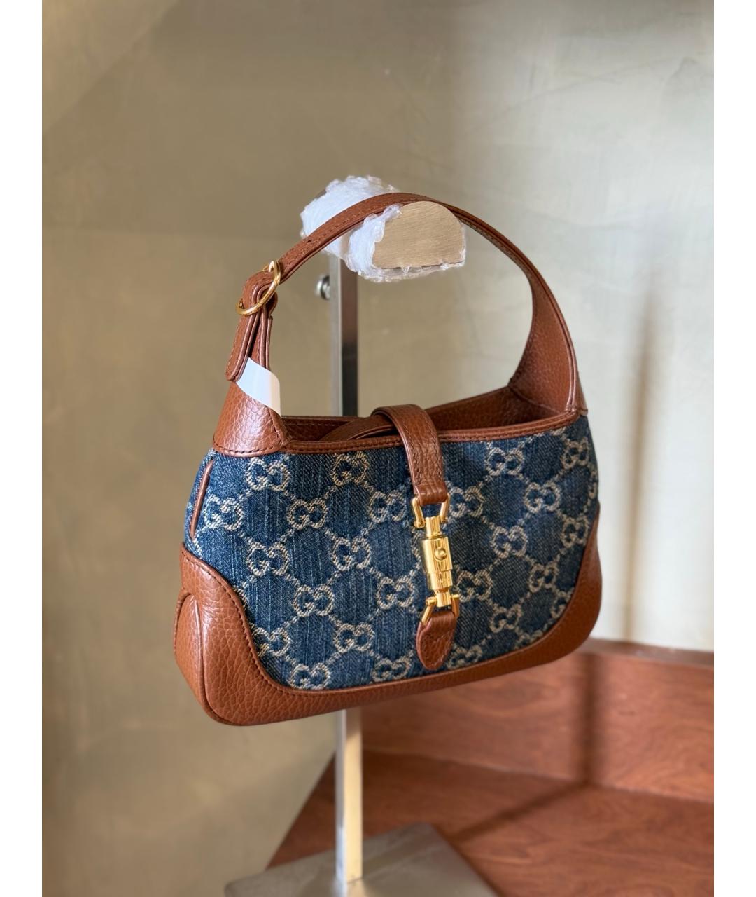 GUCCI Голубая деним сумка тоут, фото 4