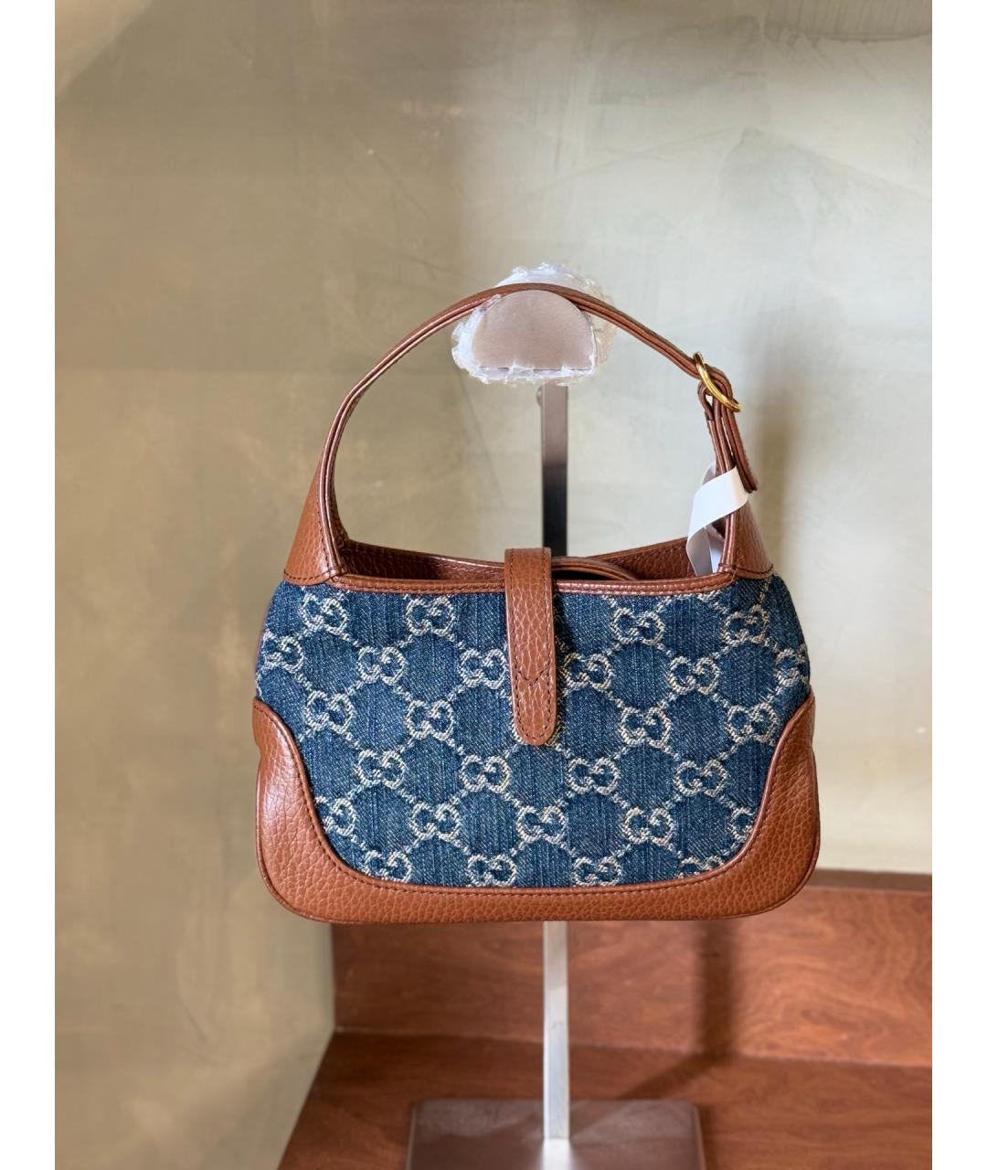 GUCCI Голубая деним сумка тоут, фото 5
