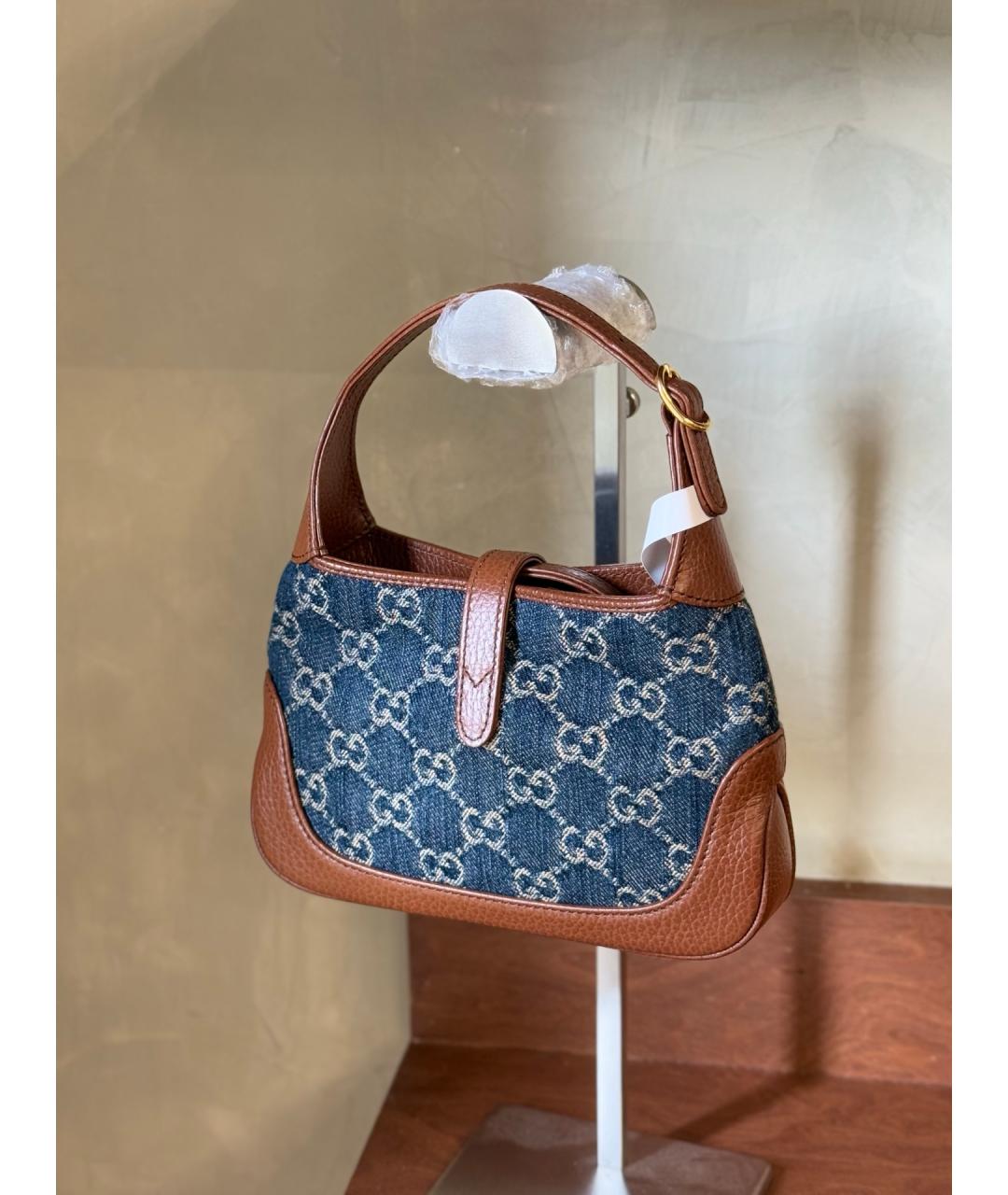 GUCCI Голубая деним сумка тоут, фото 6