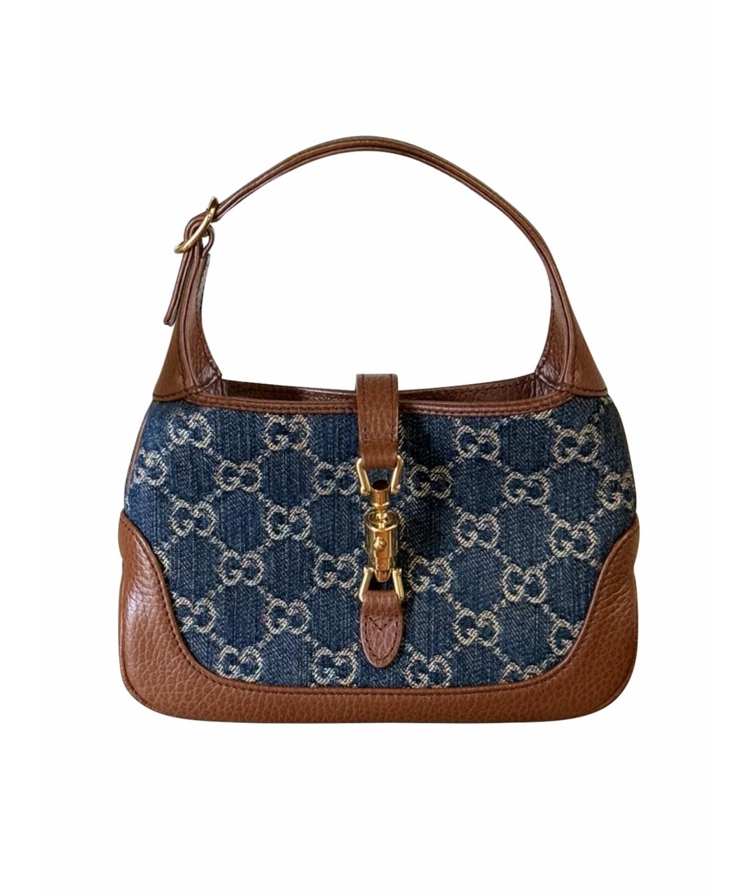GUCCI Голубая деним сумка тоут, фото 1