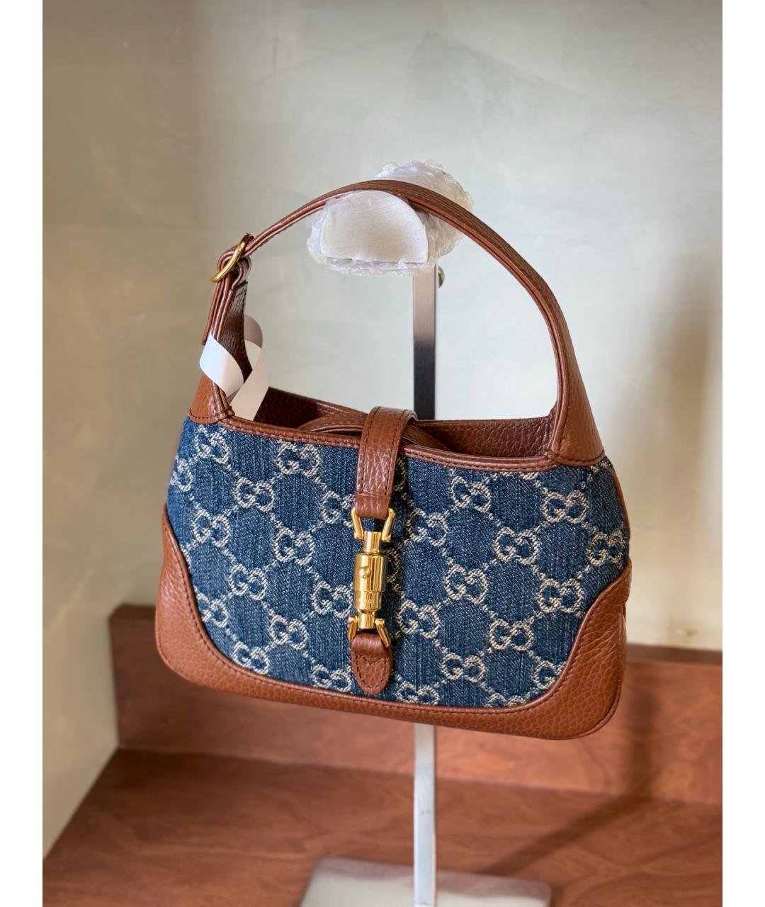 GUCCI Голубая деним сумка тоут, фото 2