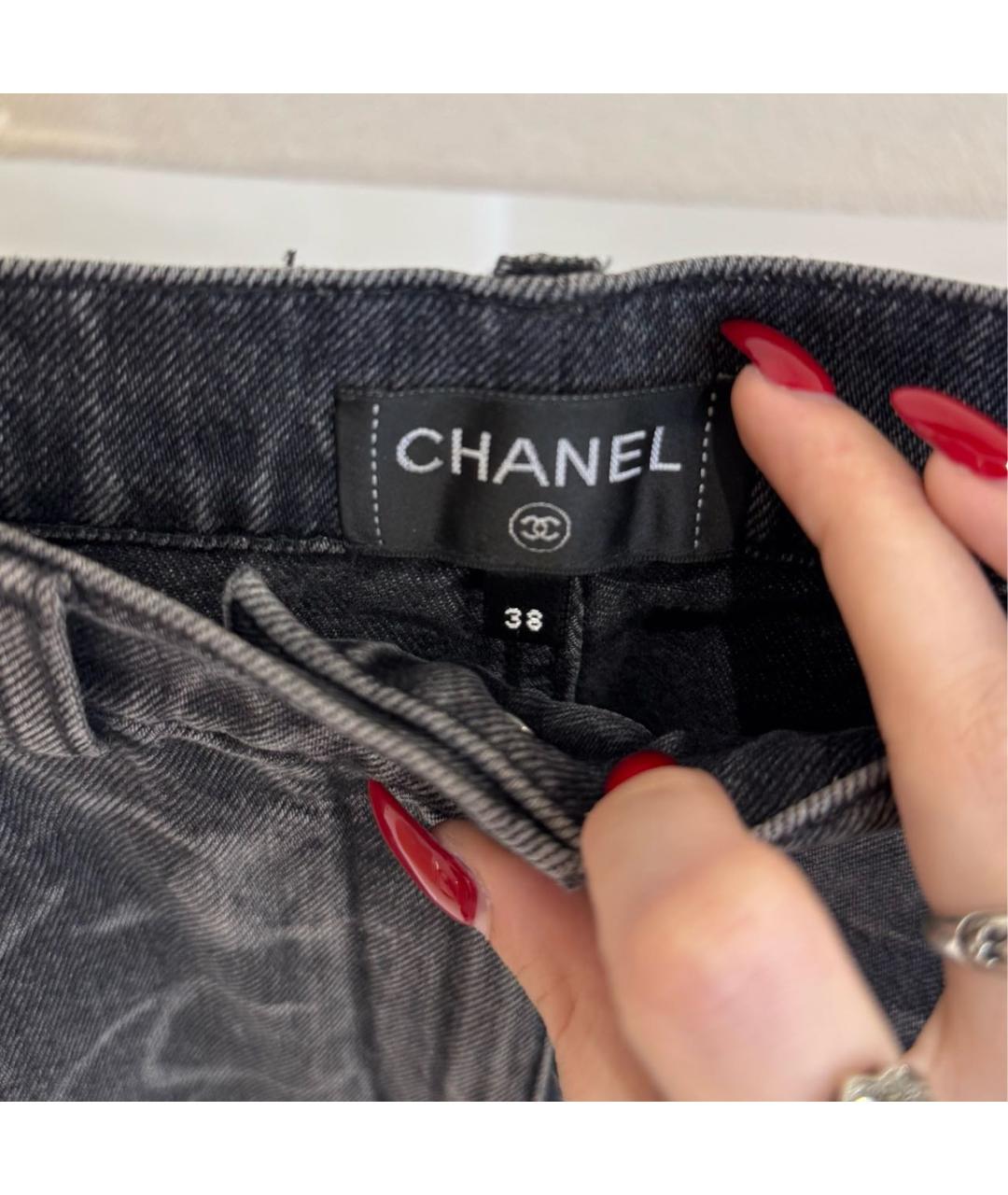 CHANEL Черные прямые джинсы, фото 3