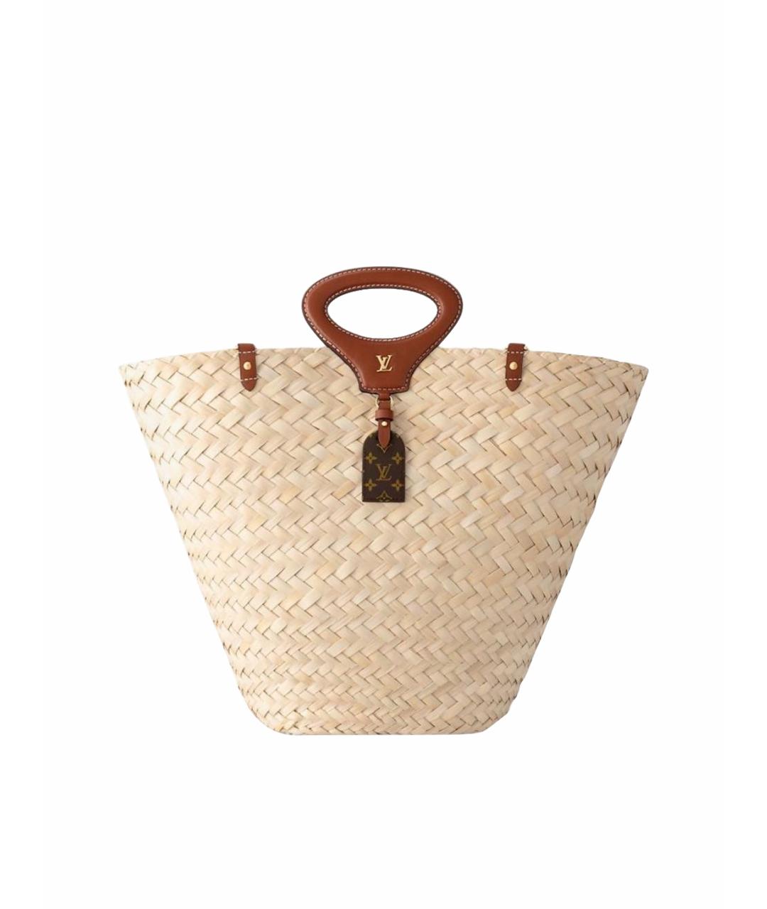 LOUIS VUITTON Бежевая пелетеная пляжная сумка, фото 1