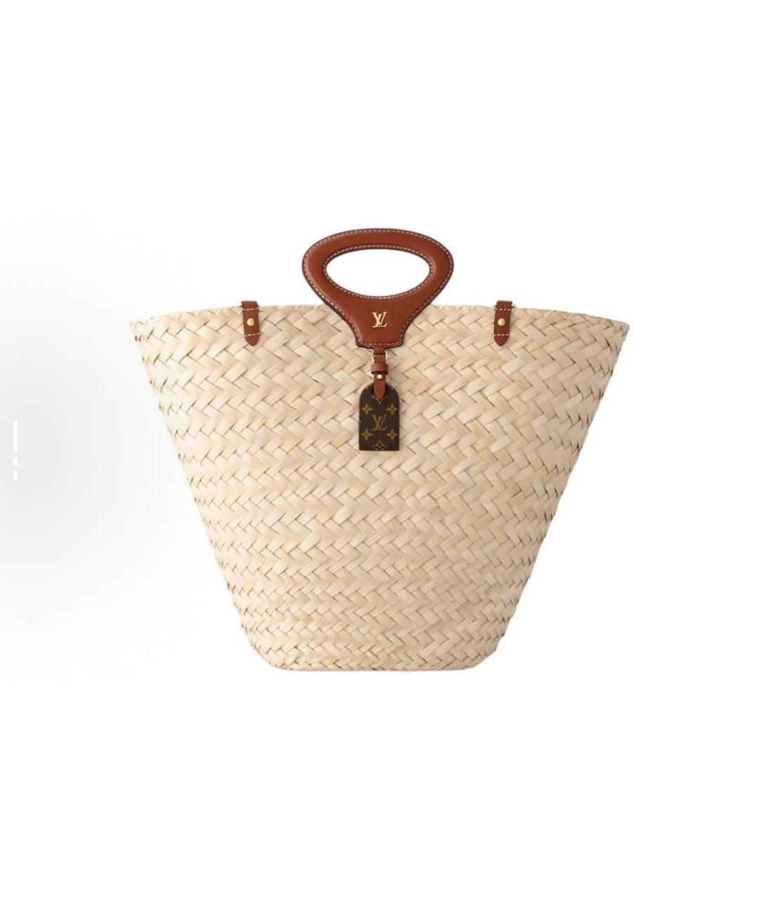 LOUIS VUITTON Бежевая пелетеная пляжная сумка, фото 6