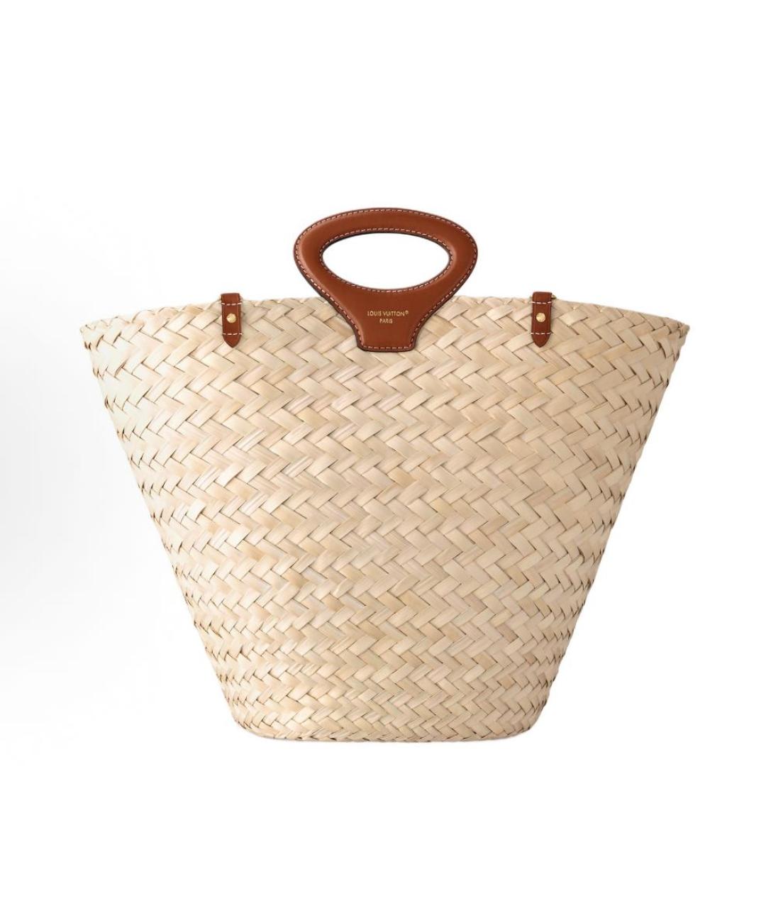 LOUIS VUITTON Бежевая пелетеная пляжная сумка, фото 3