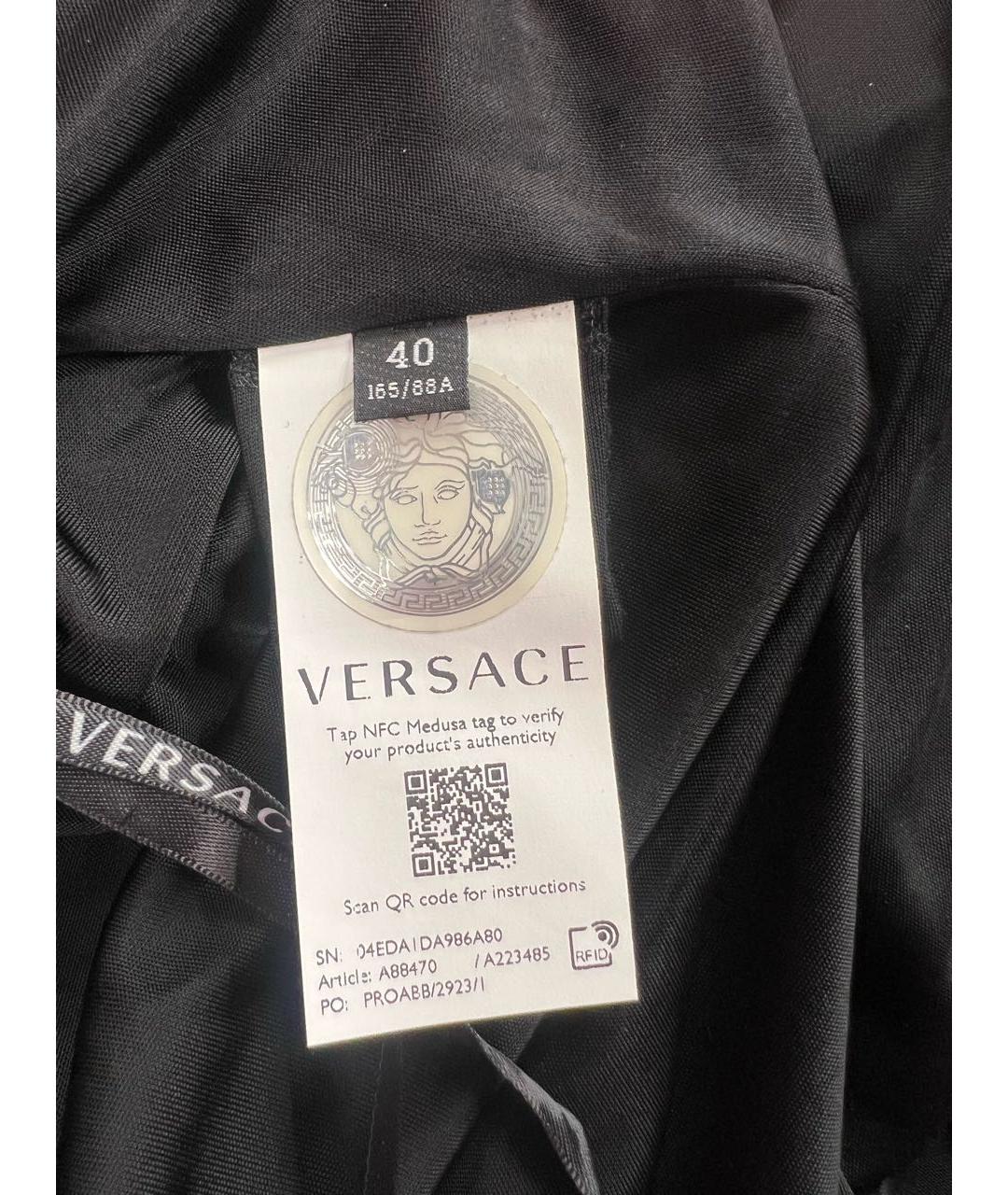 VERSACE Черное вискозное вечернее платье, фото 3