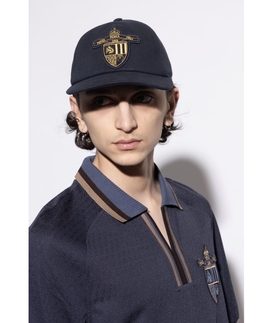 FENDI Темно-синяя хлопковая кепка/бейсболка, фото 5