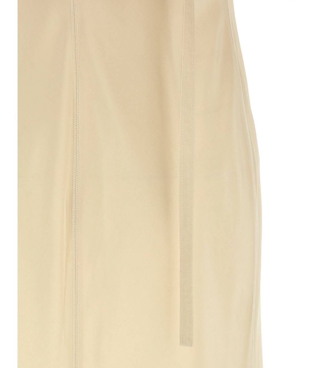 SPORTMAX Бежевое вискозное повседневное платье, фото 4