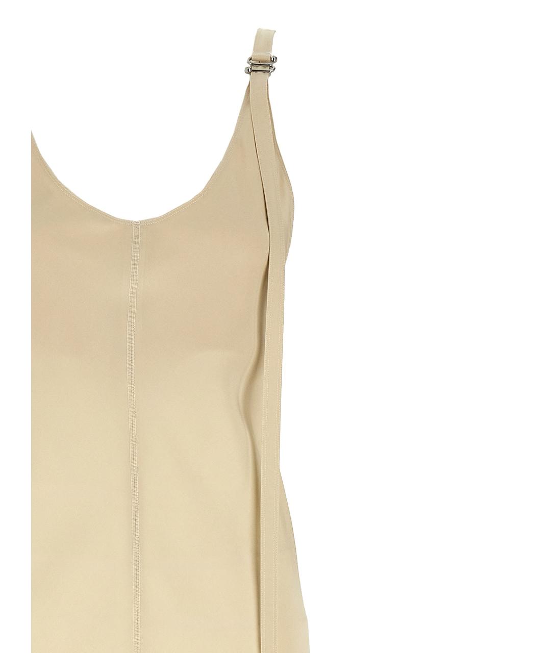SPORTMAX Бежевое вискозное повседневное платье, фото 3