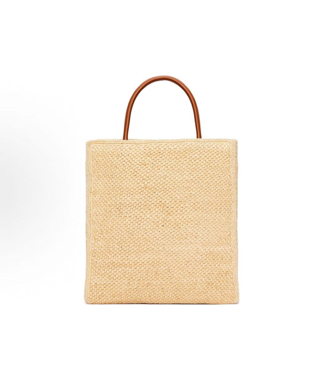 LOEWE Бежевая пелетеная пляжная сумка, фото 3